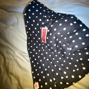 Kate Spade Black Hat with White Polka Dots